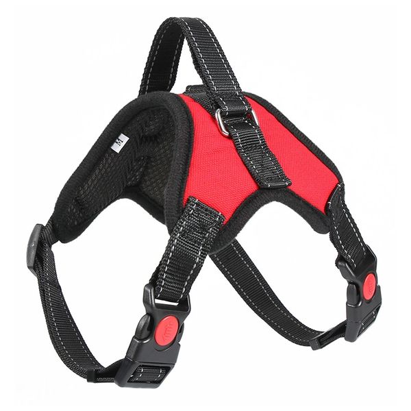 

dog harnesses reflective adjustable ventilation vest with handle 1 metal rings 2 buckles,multicolor,all sizes,[easy to put on & take off