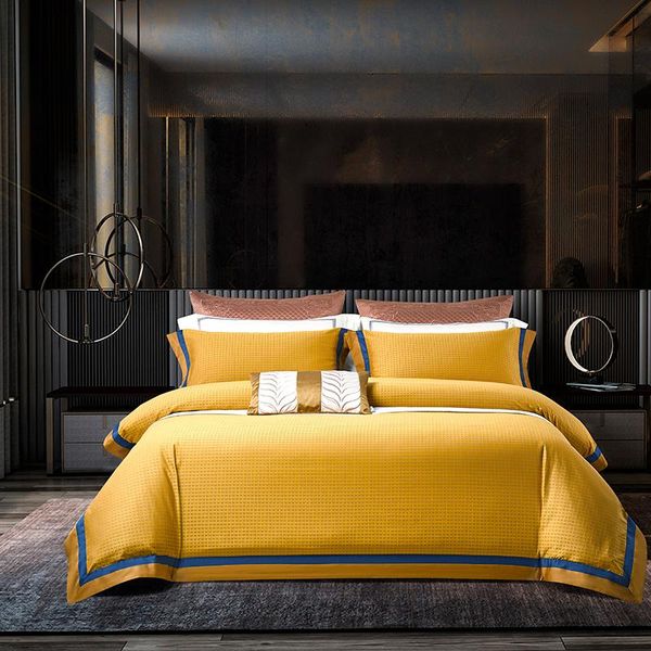 

bedding sets 1000tc cotton bedlinen gold jacquard duvet cover pillowcase flat sheet  king size 4pcs