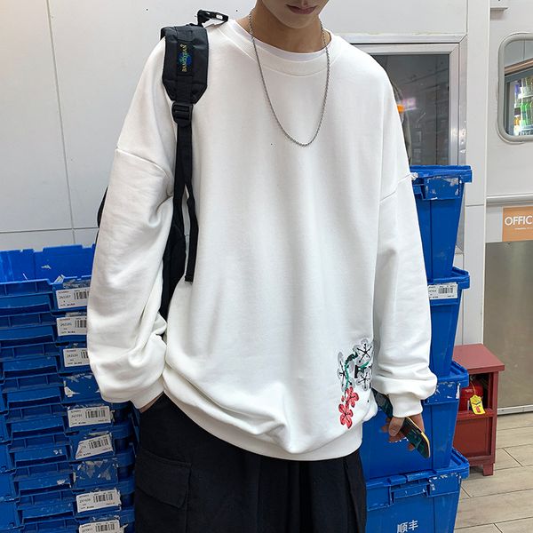 

2021 new fall spring black-white male hoodies loose hip hop punk pullover streetwear fashion clothes oversize mm4z