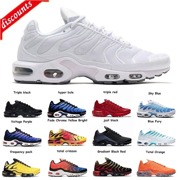 

2020 tn plus running shoes mens triple white vibrant tropical gradient black red volt glow womens outdoor fashion sports sneakers shoes