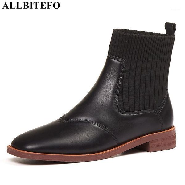 

boots allbitefo stone texture natural genuine leather women autumn fashion high heel shoes motocycle ankle1, Black