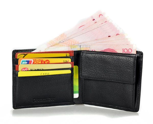 

wallets men soft genuine leather wallet men's italian purse short bifold coin male card holder for pocket, Red;black