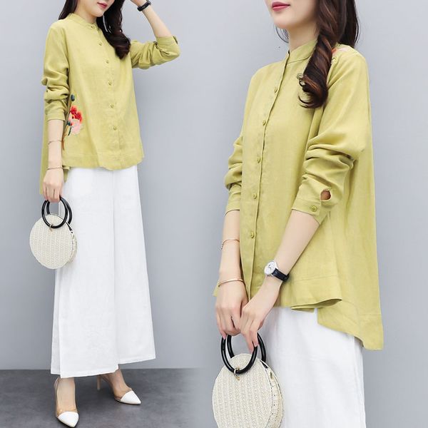 

female embroidery floral and haut femme pantalon slacks bono, White