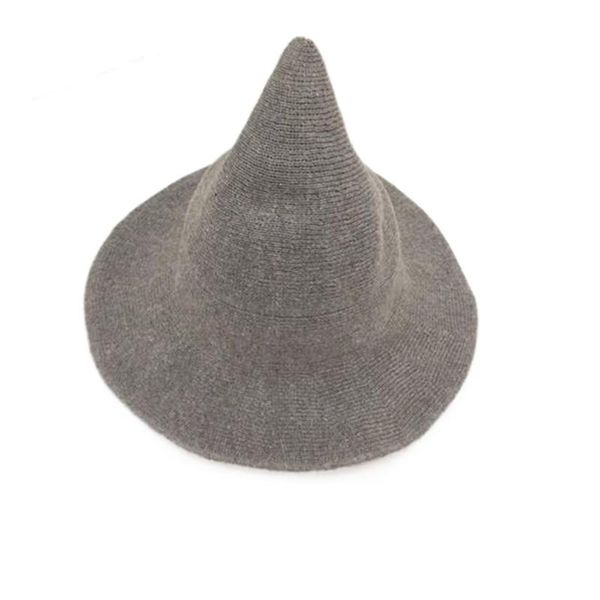

wide brim hats 1pc korean witch pointed hat woolen women lady made from fashionable sheep wool halloween party festival, Blue;gray