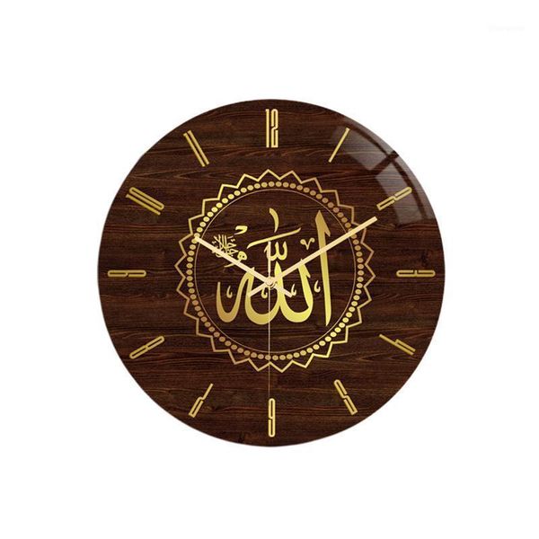 

muslim eid al-fitr wall clock acrylic vintage round clock home use bedroom living room art easy to read1