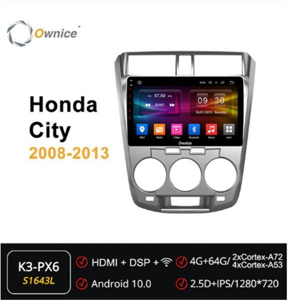 

car audio ownice octa core android 10.0 dsp 4g lte spdif radio player gps dvd forhonda city 2008 - 2013 multimedia headunit1