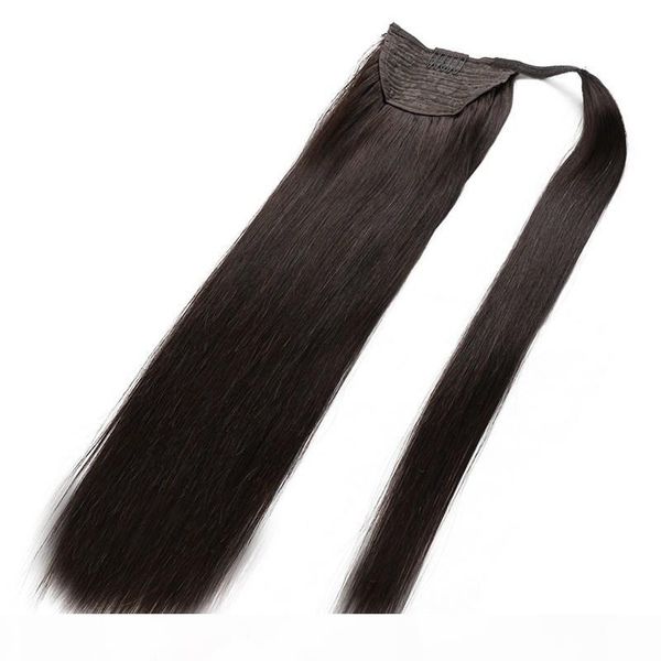 

ale 100% human remy hair natural black color hair ponytail horsetail clips in on human hair extension dhl