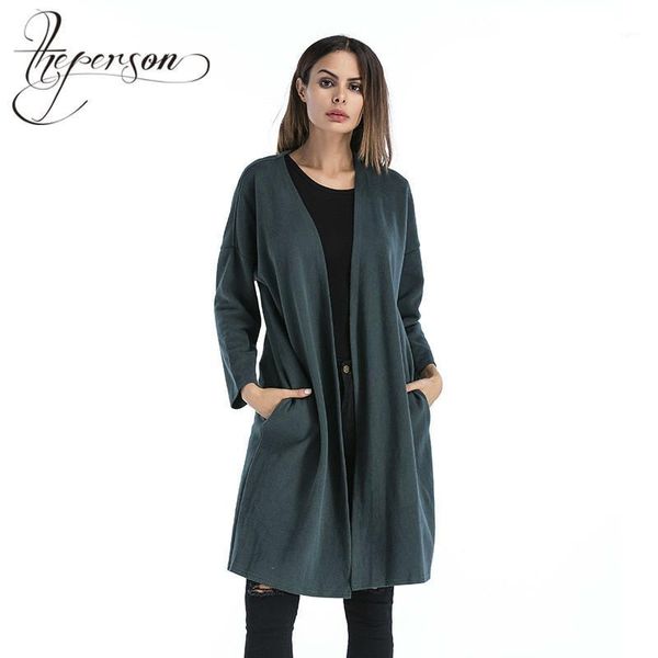 

long knitting unlined long cardigan knitting sweater autumn and winter unlined upper garment1, White;black