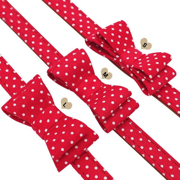 

cute puppy dog cat collar leather bowknot pet dog collar adjustable puppy collars for small medium dogs chihuahu wmtdps