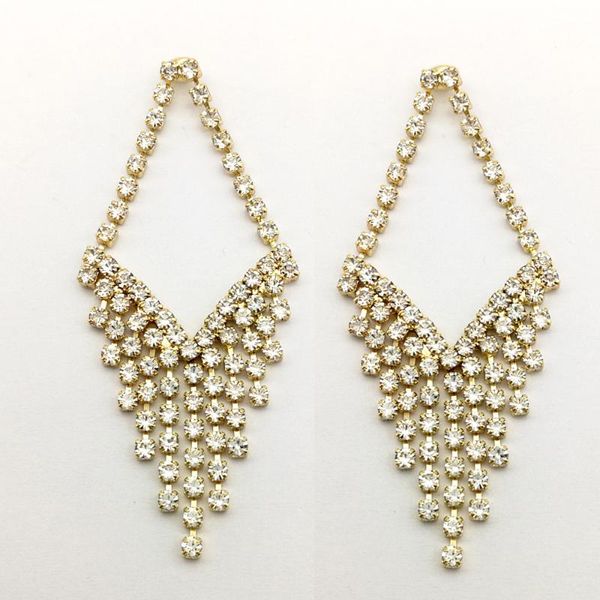 

new wedding bridal earring jewelry latest design fashion rhinestone chain tassel earring women girls gift, Golden;silver