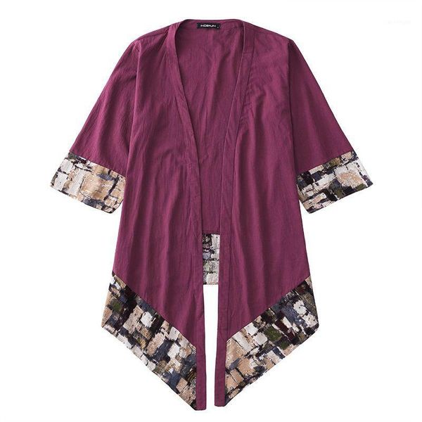 

incerun 2020 chinese style men outerwear vintage cloak casual kimono half sleeve irregular long trench coats men plus size 5xl1, Tan;black