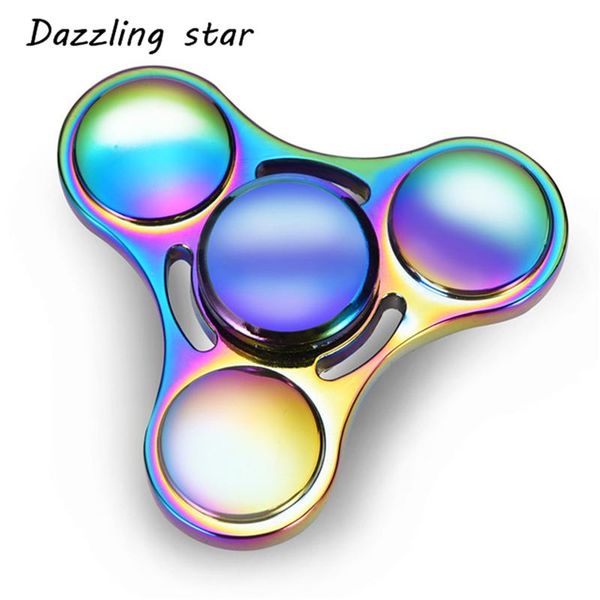 

rainbow heptagonal hand spinner fidget zinc alloy metal fidget spinner metal bearing edc finger spinner hand relieves stress f39 h sqcnnn