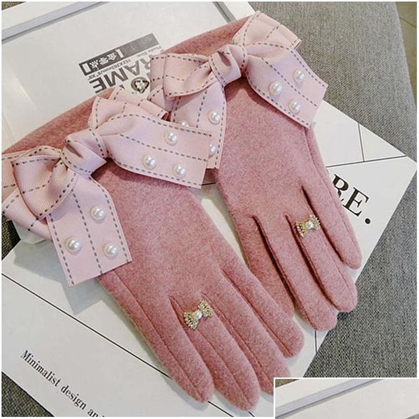 

cashmere thick soft touch screen gloves women warm winter mittens ladies casual office eldiven invierno guante bbyiuv bde_home, Blue;gray
