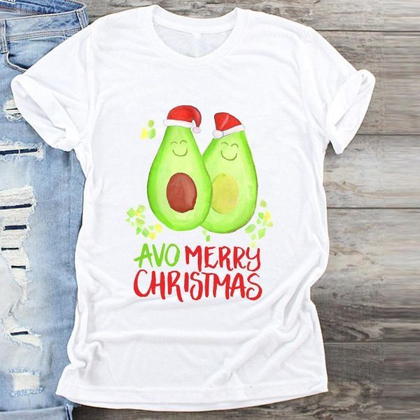

women avocado love funny cartoon holiday merry christmas print clothes graphic female tshirts t shirt ladies tee t-shirt, White