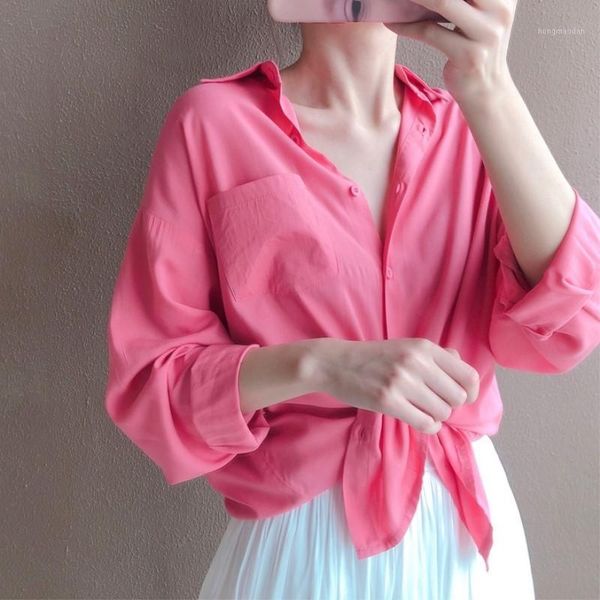 

new chic thin cotton blouses women long sleeve high street solid loose casual shirts lady sumnmer oversize basic blusas 1, White