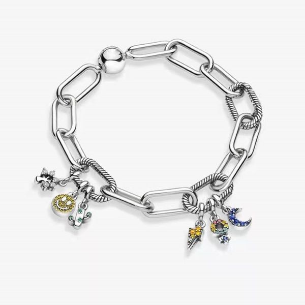 

925 sterling silver beaded strands bracelet for pandora beaded ladies fashion designer jewelry gift wedding party, Black