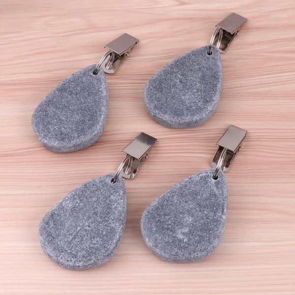

4pc marble teardrop table cover hanger clips elegant tablecloth weights anti slip stone pendants picnic dinner table decorations1