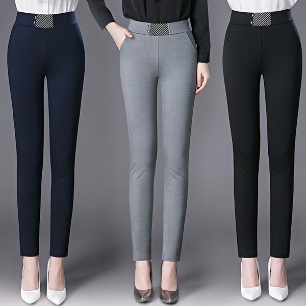 

the new autumn winter pencil trousers for ladies are comfortable, soft and slim in high waist and large size, Black;white