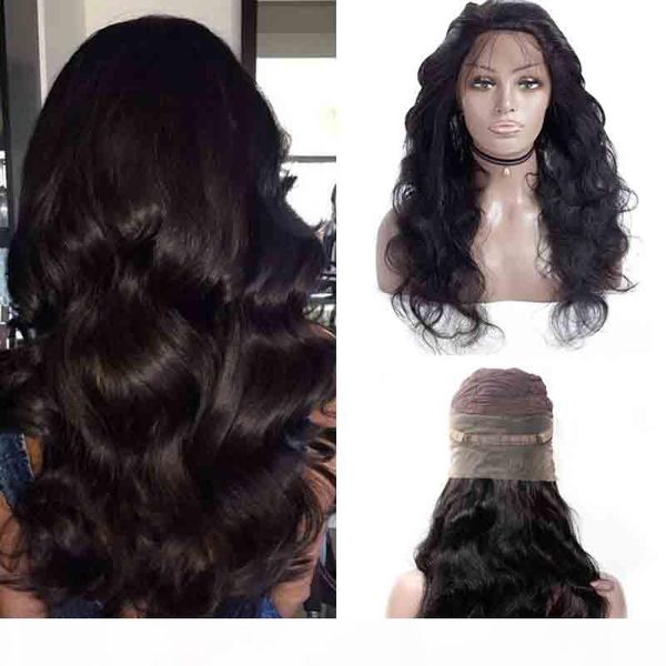 

brazilian 360 lace frontal wig brazilian remy straight wigs body wave wig lace front human hair wigs for black women remy hair, Black;brown
