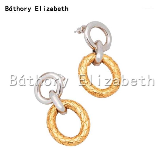 

elizabety popular copper circle twisted earings women jewelry gothic boho designer rock party trendy ins dangle1, Silver