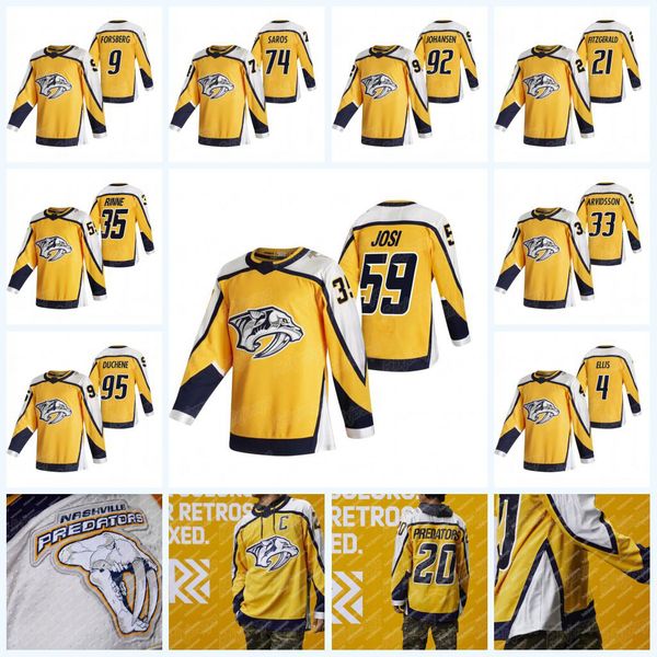 

women nashville predators 2021 reverse retro jersey roman josi matt duchene ryan ellis filip forsberg ryan johansen pekka rinne granlund, Black;red