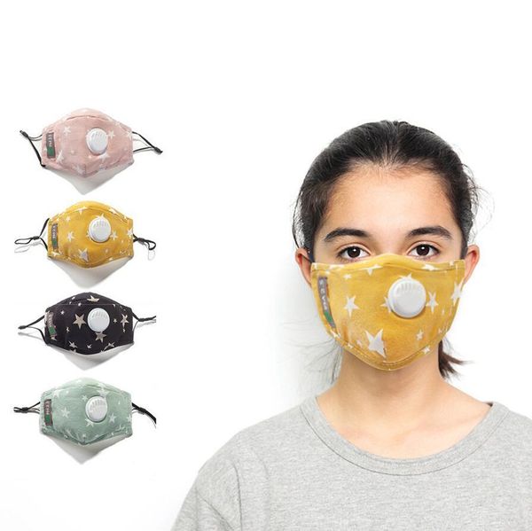 

4 cartoon face cute with breathing shipping earloop anti dust kids mask children printing kids masks mask style protective valve xdxww