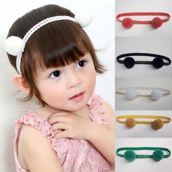 

1 pcs cute 5 colors kids girls baby ball headbands flexible comfortable hair band for children fashion head bands headwear1, Slivery;white