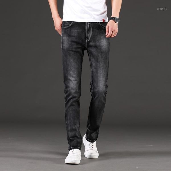 

new arrivals men's fashion denim pants retro causal jeans loose straight trousers1, Blue