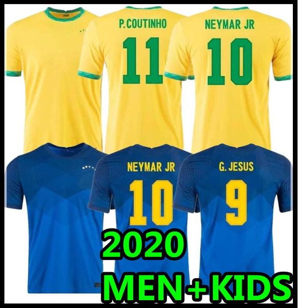 

2020 brazil soccer jersey brasil 20 21 camisa de futebol copa america camiseta de fútbol coutinho firmino jesus football shirts men + kids, Black;yellow