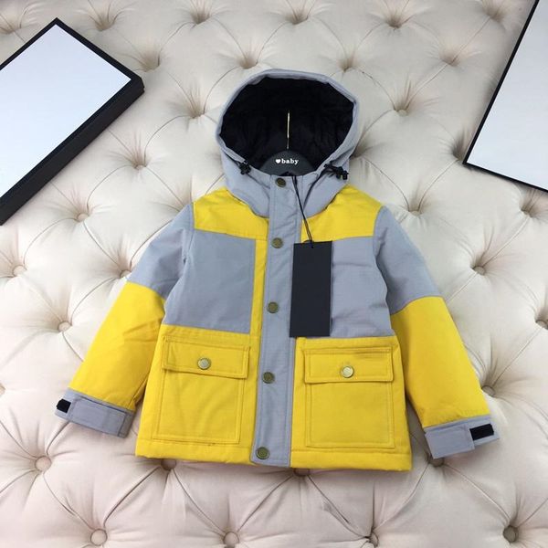 

2020 original single thick warm high-end children's clothing boy and girl down jacket waterproof loose version ing, Blue;gray