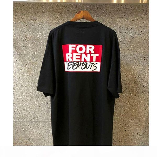 

2020 oversize red letter vetements t-shirts for rent women men vetements tees summer style short sleeve t shirt, White;black