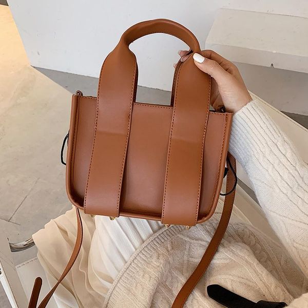 

small pu leather crossbody bags for women 2020 fashion rivet shoulder handbags women's trend vintage hand bag