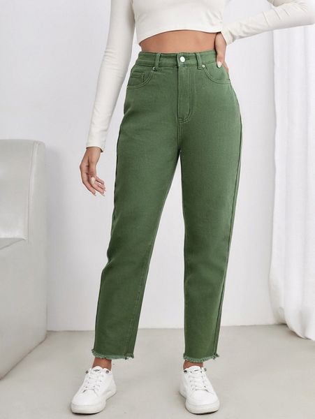 

raw hem mom jeans p9nm#, Blue