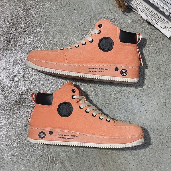 

fall 2020 personalized casual mid korean thick bottom lace up men's shoes new trend ins classic sports board shoes c1212, Black;white