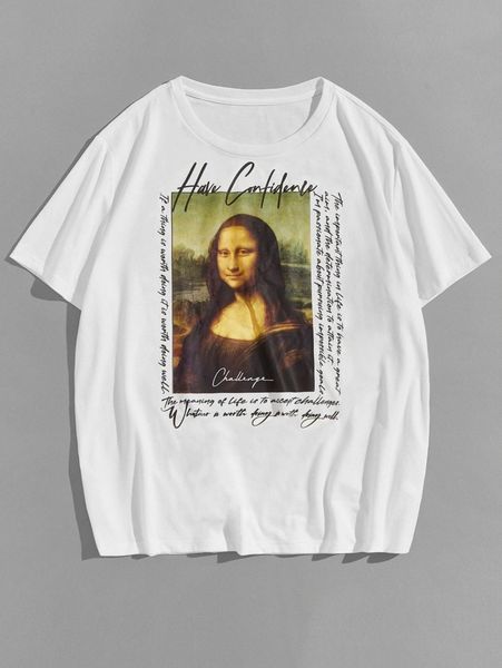 

men mona lisa graphic tee x8dc#, White;black