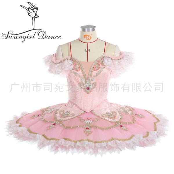 

pink sleeping beauty variation ballet professional ballet stage costumes tutu custom-made competition yagp performance pancake tutu bt2056, Black;red