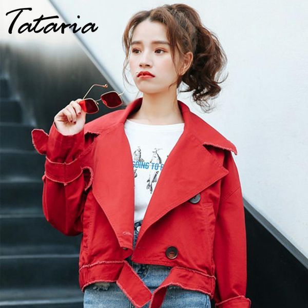 

tataria women's warm long sleeve jacket for women winter denim jacket female candy color casual short denim women coat1, Black;brown