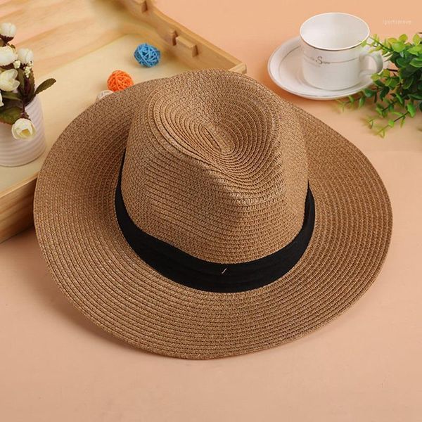 

women sun hat summer straw hat casual panama beach breathable adjust rope ladies sun hats for women1, Blue;gray