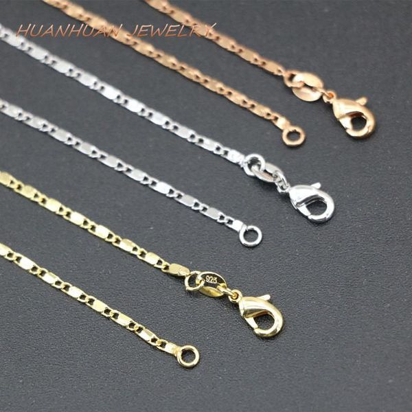 

new fashion women chain copper stainless steel 0.5x1.5mm link necklace jewelry chains chokers high grade jewelry 18inch b3372, Silver