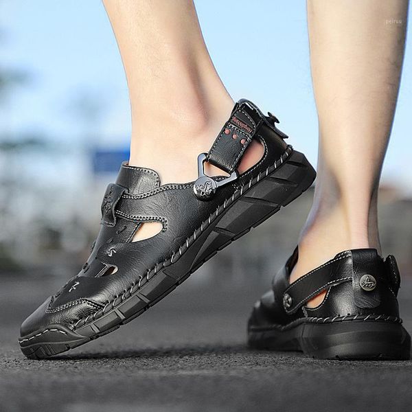 

sandals 2021 summer men's beach shoes leisure roman men outdoor slippers soft bottom1, Black