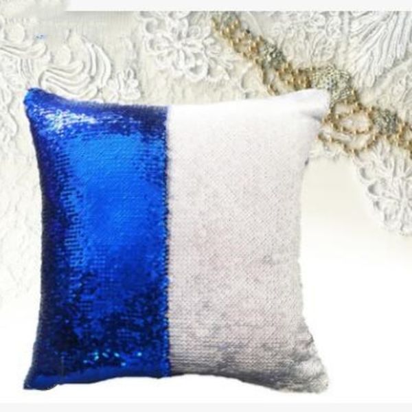 

magical sequin mermaid glitter cushion cover throw pillow case home decorative car sofa pillowcase 40*40cmwkde