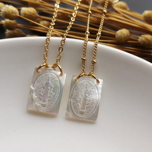 

10pcs/lot 12x16mm natural san benito mother of pearl shell necklace for gift san benito mother pearl necklace for women, Silver