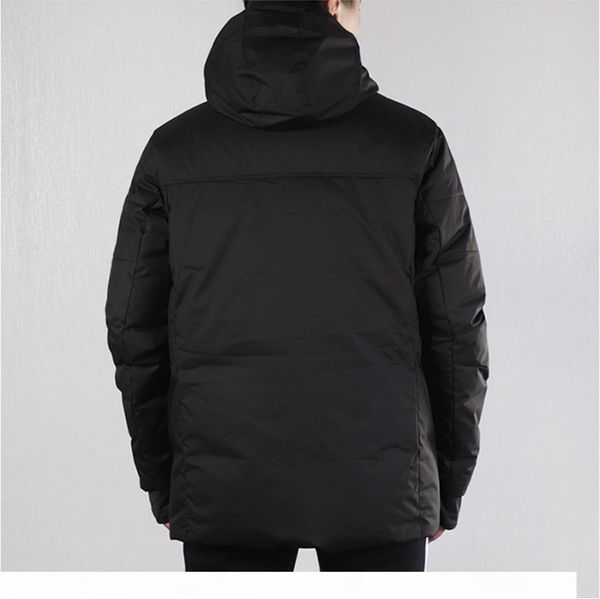 

men down thick warm winter contrast jacket hooded thicken duck down parka coat casual slim overcoat, Black;white