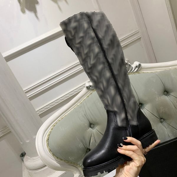 

women martin platform boots black shoes thigh-high boots fashion knight sock boots winter boot with letter knee high boot