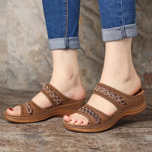 

2021 women sandals new fashion shoes woman low heel sandal female shoes slip on gladiator casual women's plus size #rj2a, Black