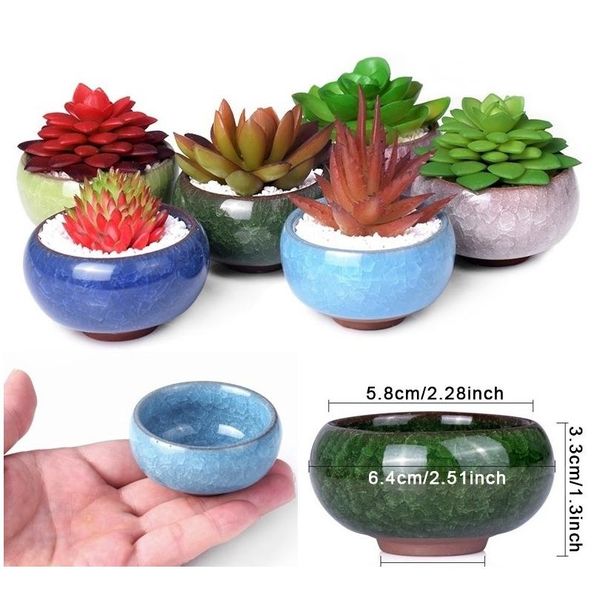 

симпатичные ледяные глазурь глазурь цветок керамический суккулентный цветок завод мини горшок суккулентный плантатор горшок домашний офис ра