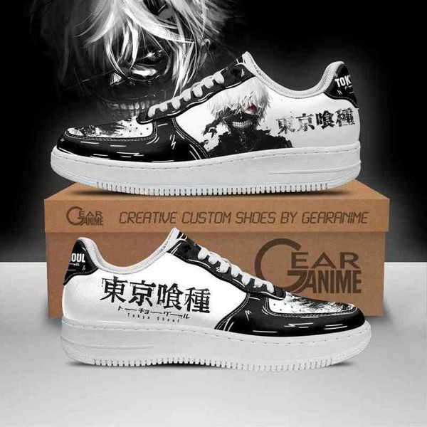 

diy anime shoes ken kaneki tokyo ghoul custom casual running sport walking sneakers lightweight tennis, Black