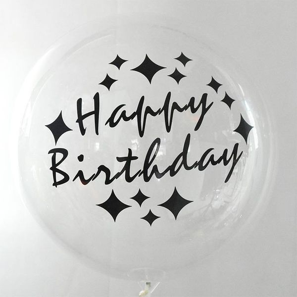 

party decoration 1pc transparent bobo balloon sticker happy birthday helium for wedding kids favor toy