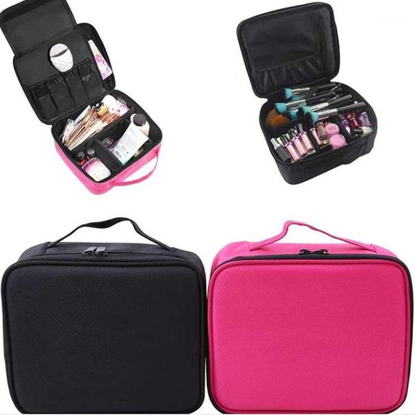 

double-layer partition cosmetic case waterproof cosmetic bag travel beauty bag storage portable1