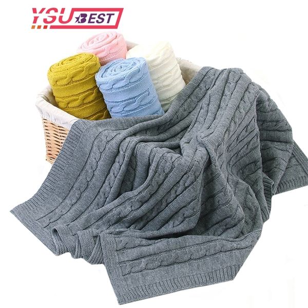 

newborn baby blanket infant cotton knitted crochet blankets swaddle wrap soft stretch crib sleeping bedding for boys girls kids lj201014